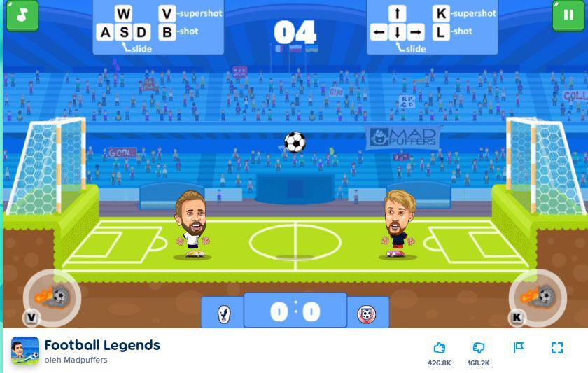 Permainan Football Legends. (Poki.co.id)