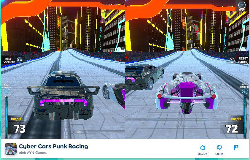 Games Cyber Cars Punk Racing di Poki Games. (Poki.co.id)