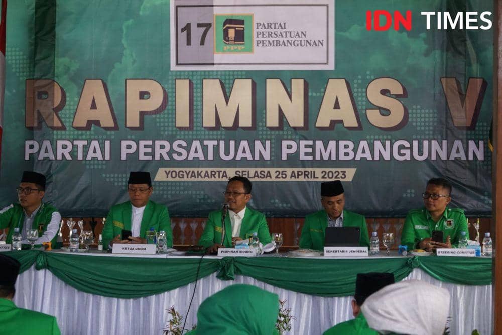 Rapimnas PPP di Yogyakarta, Selasa (25/4/2023). (IDN Times/Herlambang Jati Kusumo)