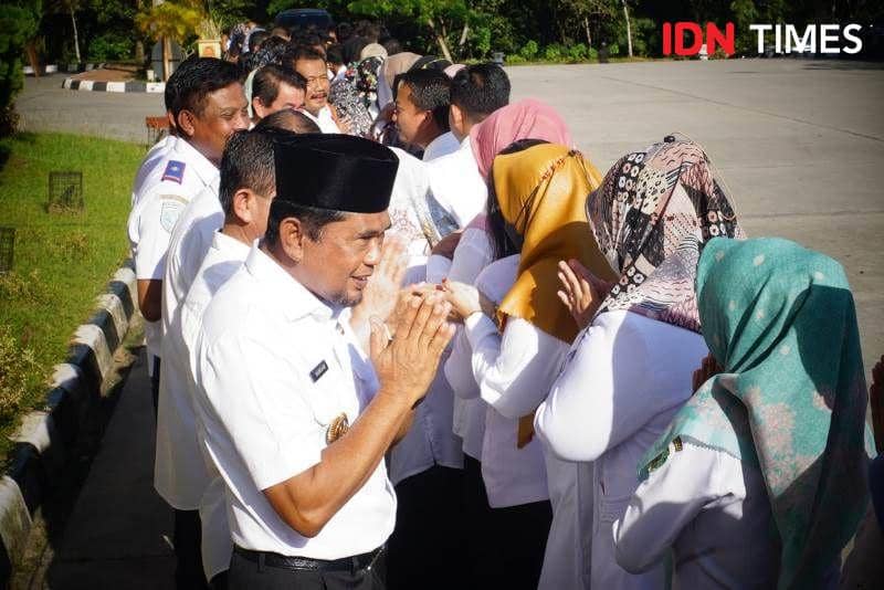 Bupati PPU, Hamdam Halal bihalal dengan ASN dan THL di lingkungan Sekretariat kabupaten PPU (IDN Times/Ervan)