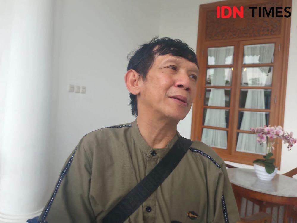 Pelawak Ginanjar dalam acara deklarasi Capres dan bazar Pasar untuk Rakyat PPP. (IDN Times/Herlambang Jati Kusumo)