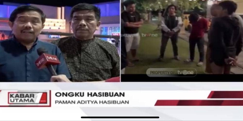 Paman Aditya, Ongku Hasibuan datangi kantor stasiun tv swasta (screenshoot YouTube Tv One)