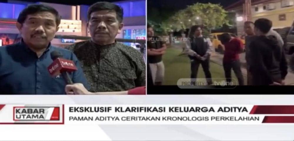 Paman Aditya, Ongku Hasibuan datangi kantor stasiun tv swasta (screenshoot YouTube Tv One)