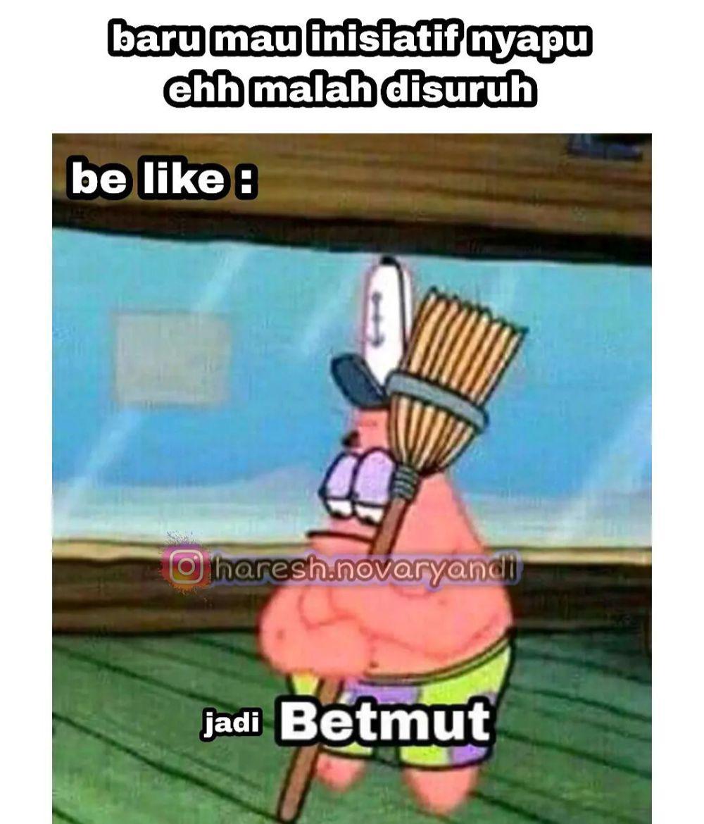 meme cowok bersih-bersih rumah (instagram.com/haresh.novaryandi)