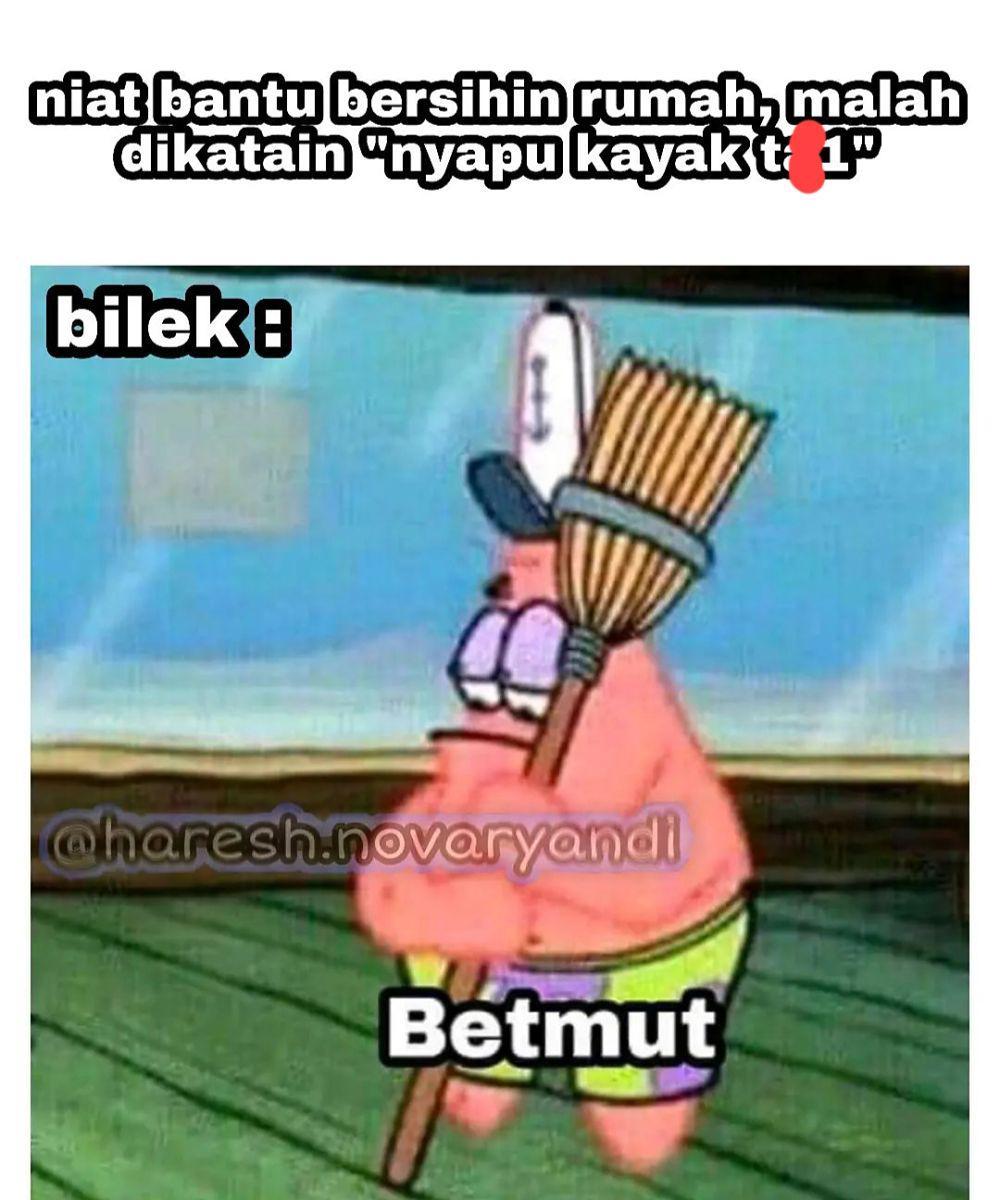 meme cowok bersih-bersih rumah (instagram.com/haresh.novaryandi)