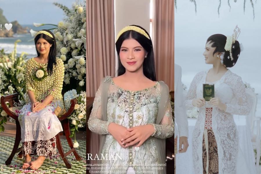 9 Busana dan Makeup Pernikahan Nabila-Tri Suaka, Simpel nan Manis!