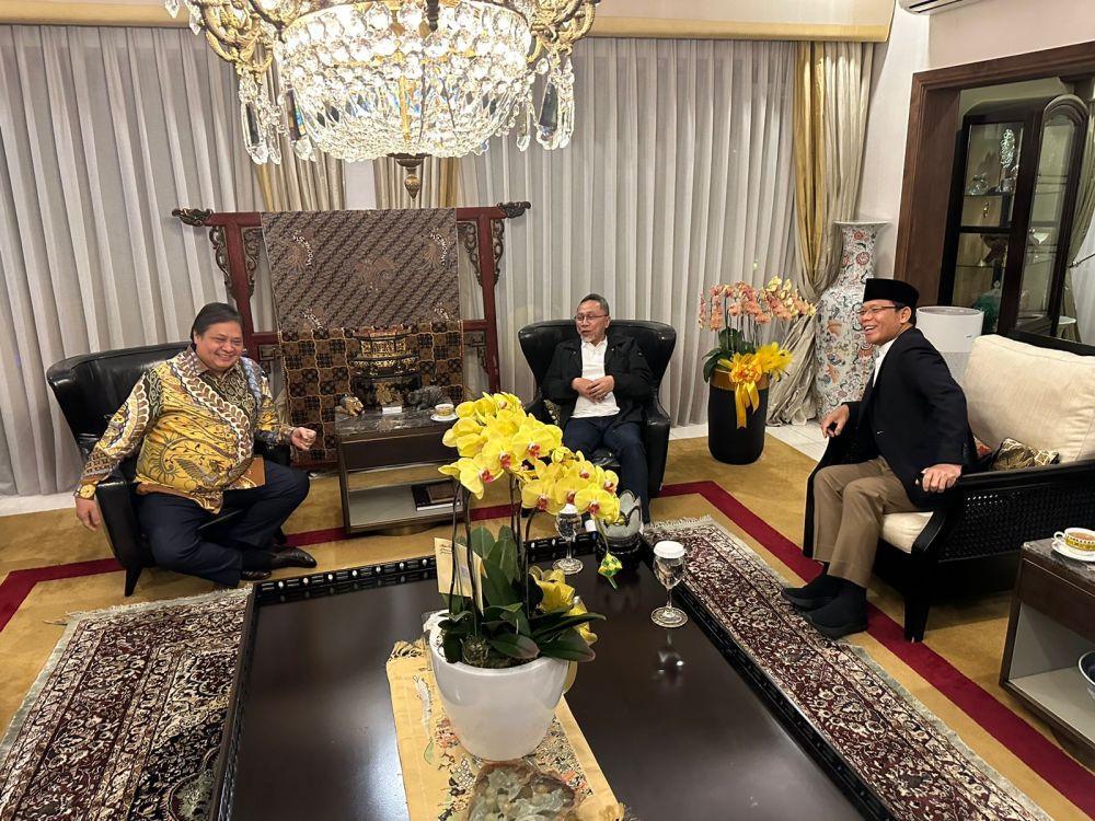 3 Ketua Umum Partai KIB Berkumpul di Rumah Airlangga Hartarto