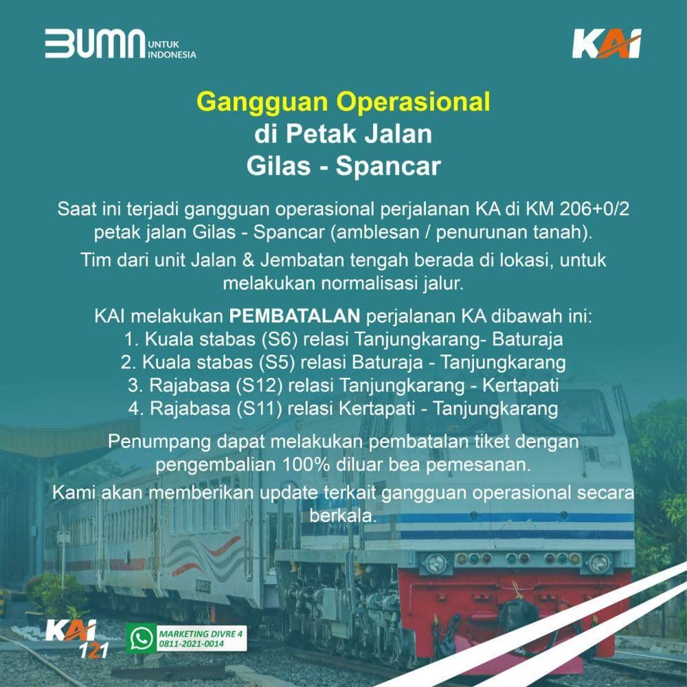 Pembatalan tiket KA Tanjung Karang. (IDN Times/Istimewa)