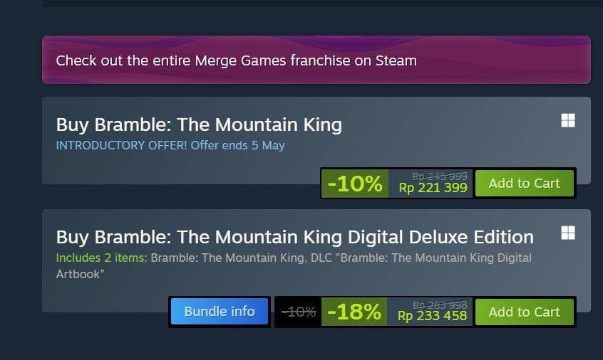 (Dok. Merge Games, Dimfrost Studios/Bramble: The Mountain King)