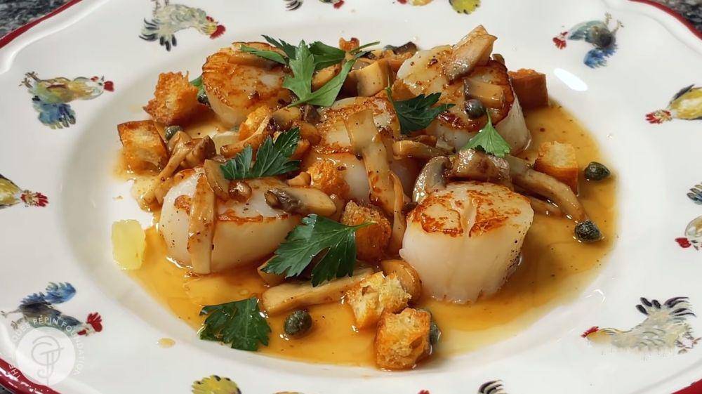 ilustrasi scallops grenobloise (youtube.com/The Day)