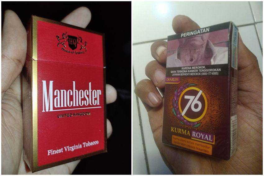 kolase potret merek rokok unik (twitter.com/aawiga_ | twitter.com/a_setiawan347)