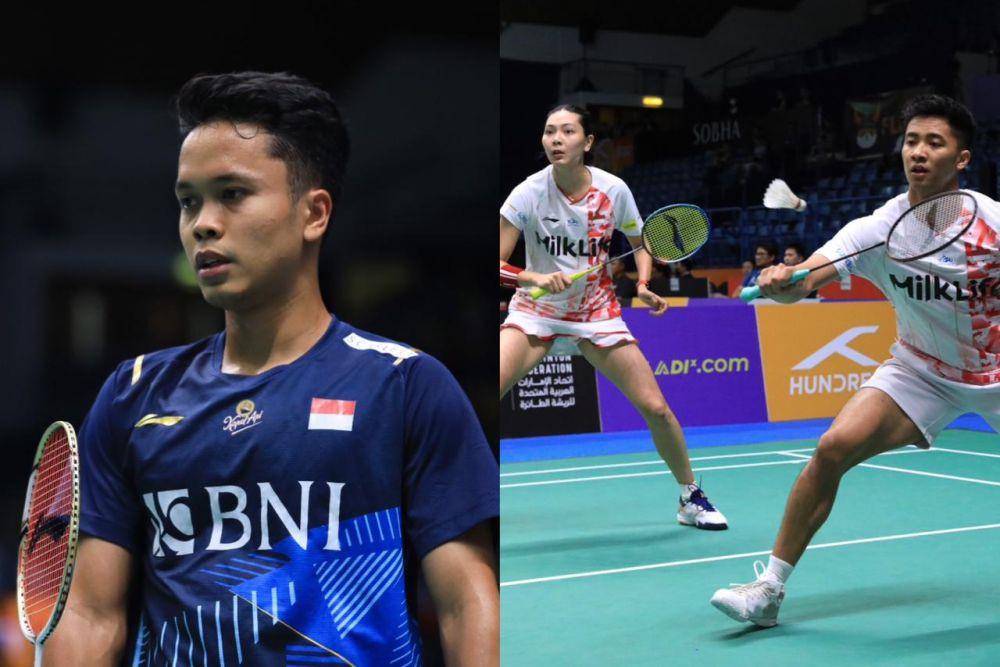 Anthony Sinisuka Ginting dan Dejan Ferdinansyah/Gloria Emanuelle Widjaja menembus semifinal Kejuaraan Asia 2023 (dok. PP PBSI)