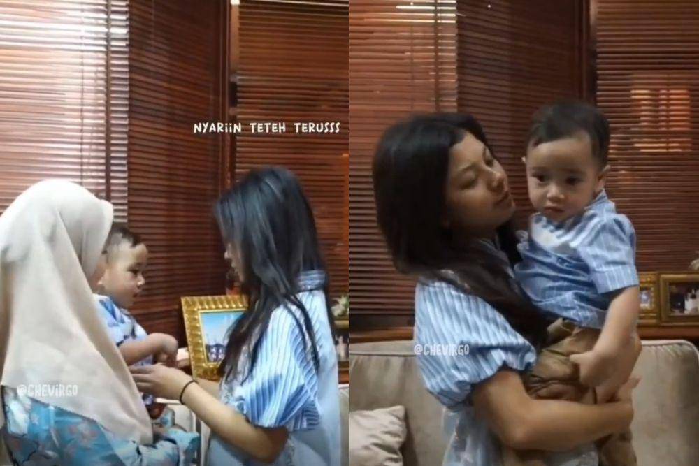 potret Rayyanza tak mau jauh dari Atqia (instagram.com/chevirgo)