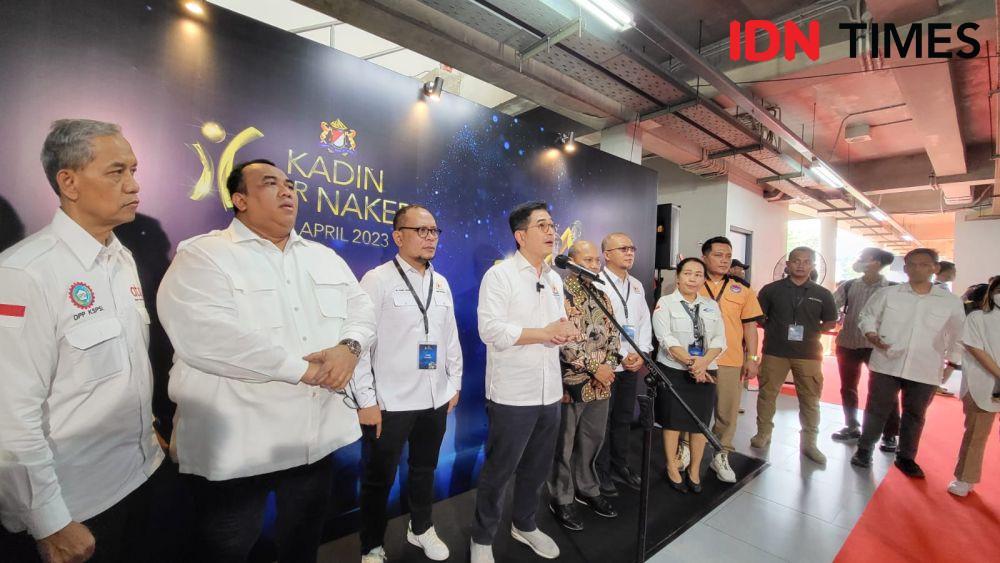 Kadin Indonesia berkolaborasi dengan Konfederasi Serikat Buruh atau Pekerja dan didukung oleh Pijar Foundation meluncurkan Kadin for Naker. (IDN Times/Ridwan Aji Pitoko)