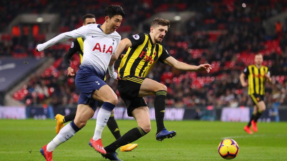 Son Heung Min berlaga melawan Watford di EPL 2018/2019. (premierleague.com)