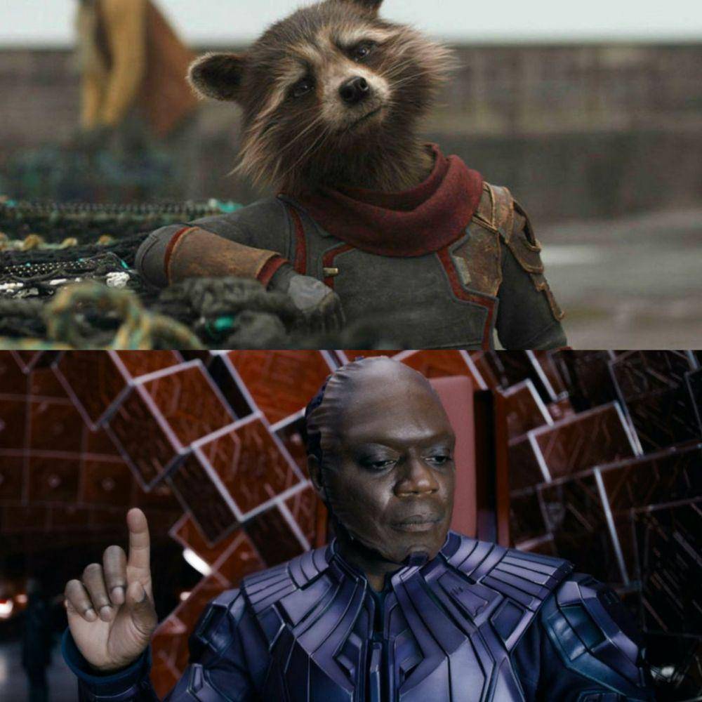Rocket Raccoon dan Chukwudi Iwuji (dok. Marvel Studios/Guardians of the Galaxy Vol. 3)