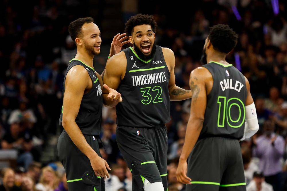 Kyle Anderson, Karl-Anthony Towns, dan Mike Conley (nba.com/timberwolves)