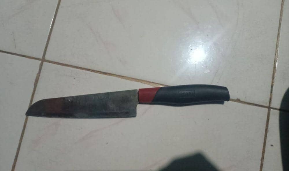 Barang bukti pisau dapur. (Istimewa)