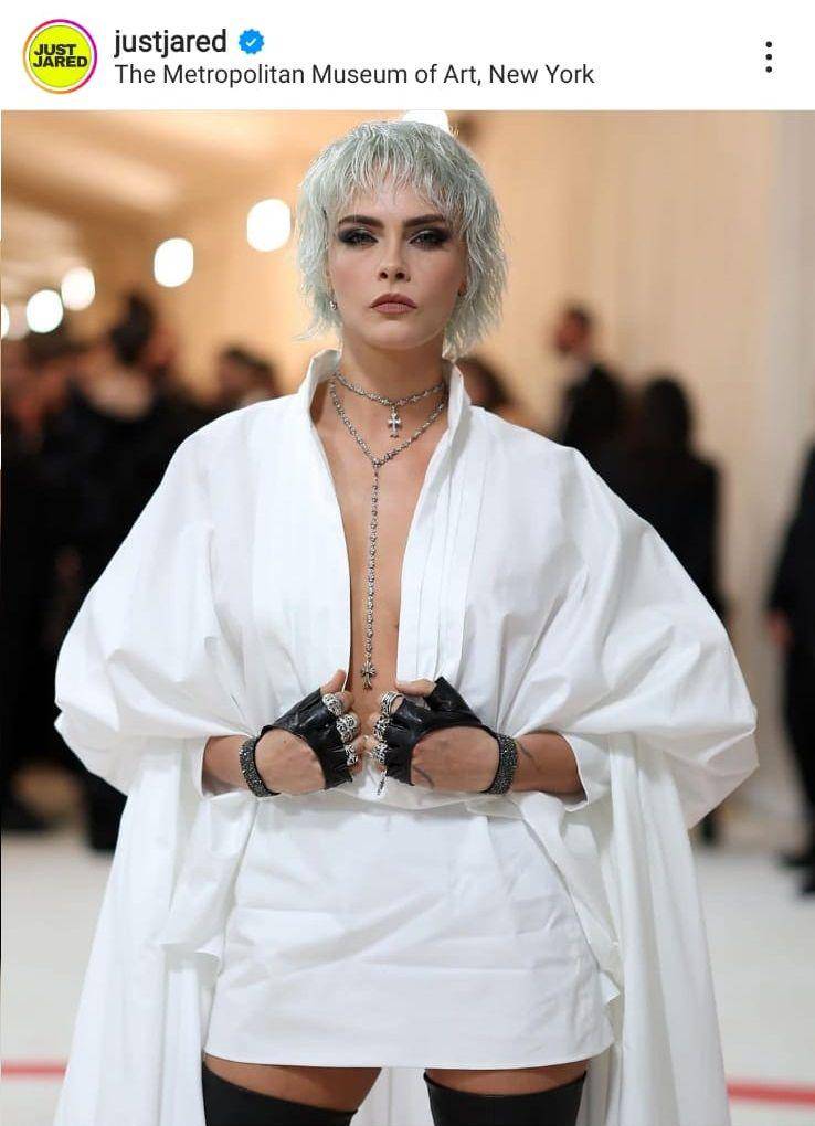 Cara Delevinge di Met Gala 2023 (instagram.com/justjared)