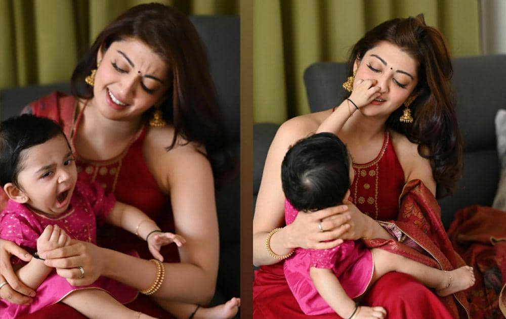 9 Potret Pranitha Subhash dan Putrinya, Lengket Banget!