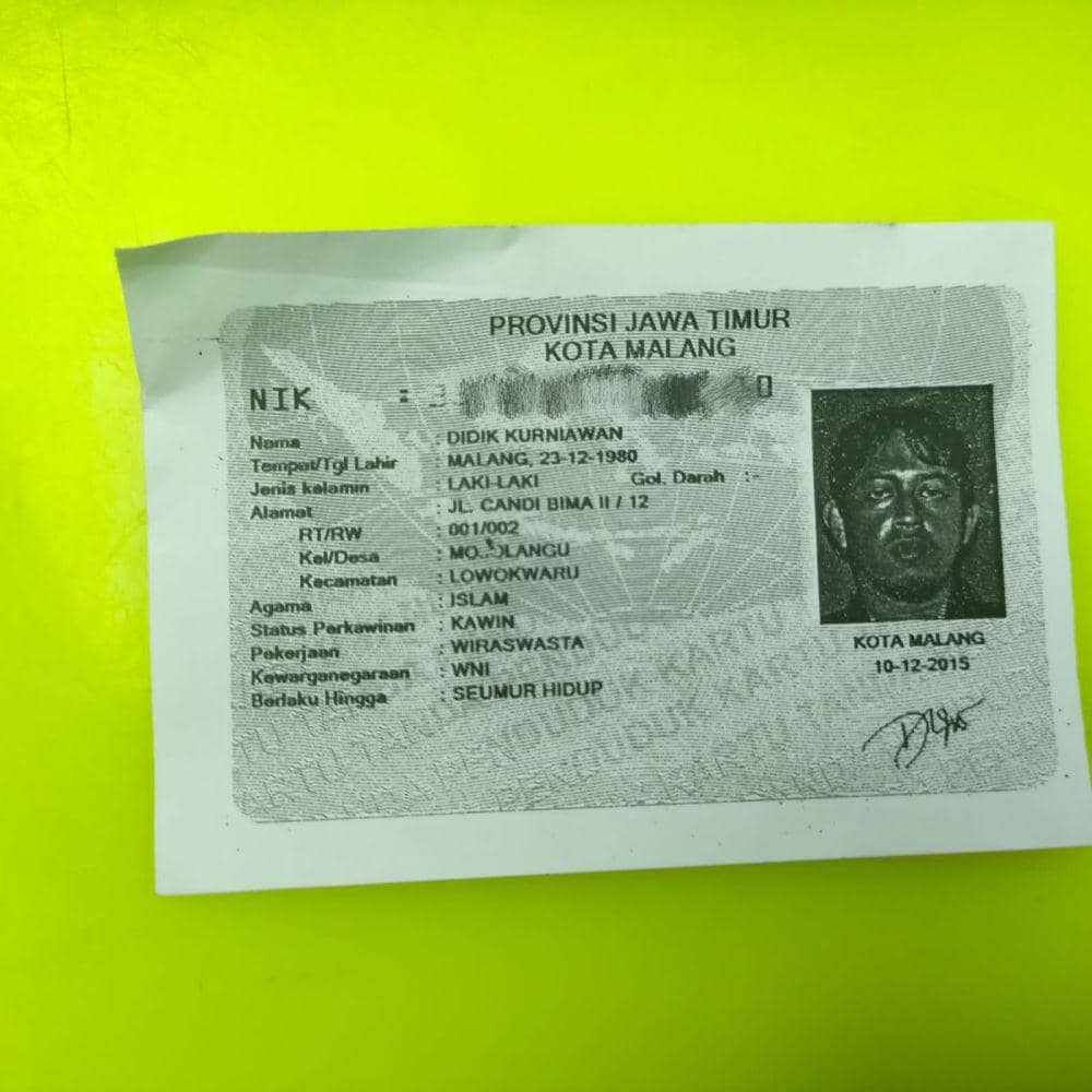 Identitas asli korban terbakar di dalam mobil di Malang. (Dok Satlantas Polres Malang)