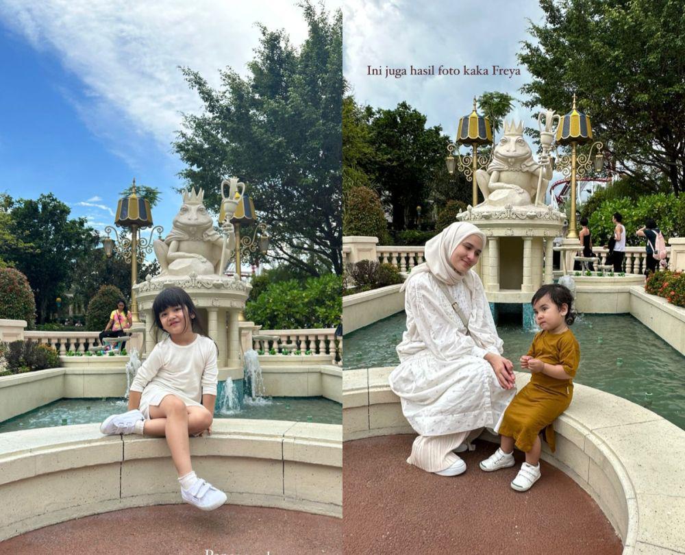 9 Potret Menggemaskan Freya dan Ilayya Liburan Ke Singapore, Seru!