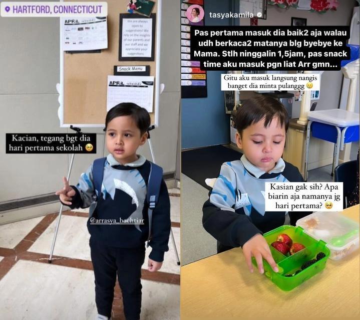 10 Momen Perdana Arrasya, Putra Tasya Kamila Sekolah di Connecticut