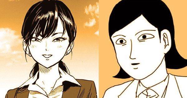 Shizuka versi manga dan webcomic ( Dok. tonarinoyj.jp/One Punch Man )(Dok. http://galaxyheavyblow.web.fc2.com/One Punch Man)