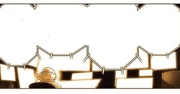 Metal Knight menyadap pembicaraan para pejabat Asosiasi Hero( Dok. tonarinoyj.jp/One Punch Man )