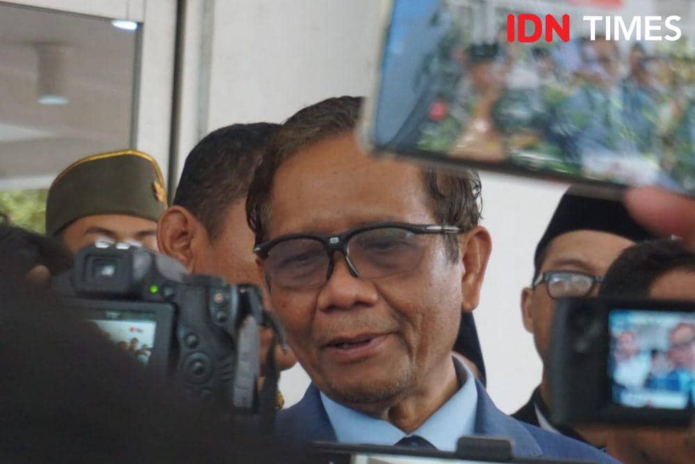 Menko Polhukam Mahfud MD di UIN Sunan Kalijaga, Sleman, Kamis (4/5/2023). (IDN Times/Tunggul Damarjati)