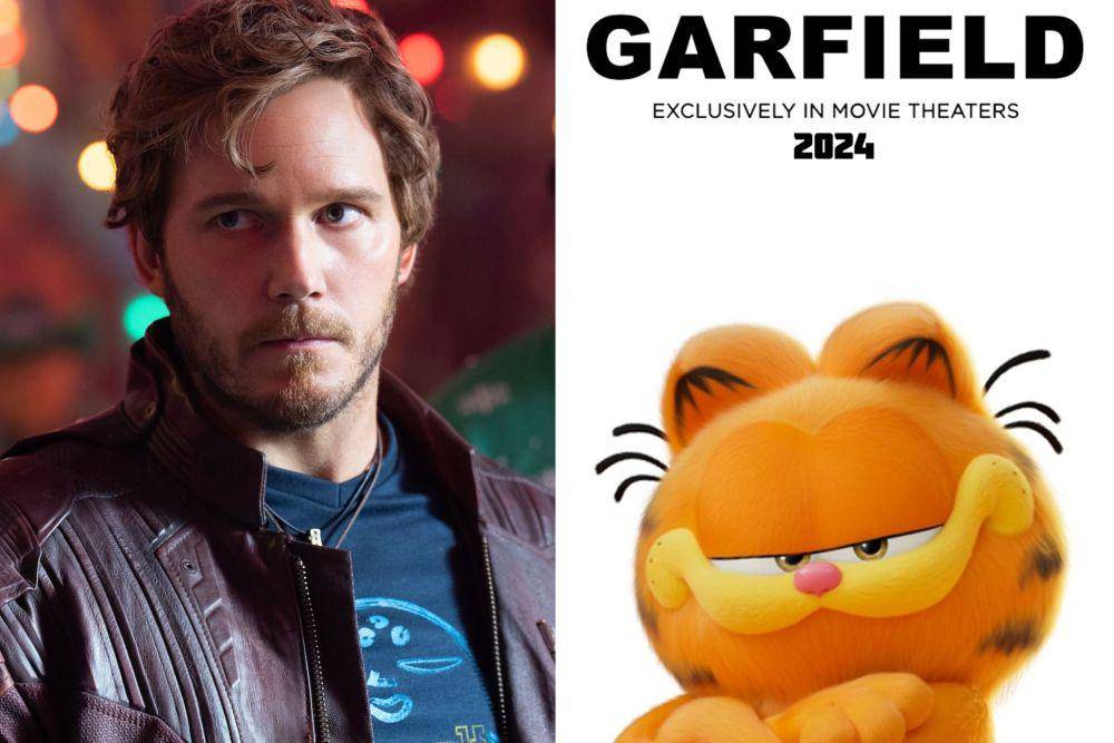 Chris Pratt dalam film Guardians of the Galaxy Holiday Special dan teaser poster film Garfield (dok. Marvel Studios/Guardians of the Galaxy Holiday Special | dok. Columbia Pictures/Garfield)