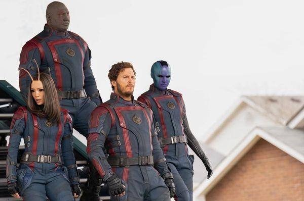 Drax, Mantis, Star-Lord, Nebula di Guardians of the Galaxy Vol. 3 (dok. Marvel/Guardians of the Galaxy Vol. 3)