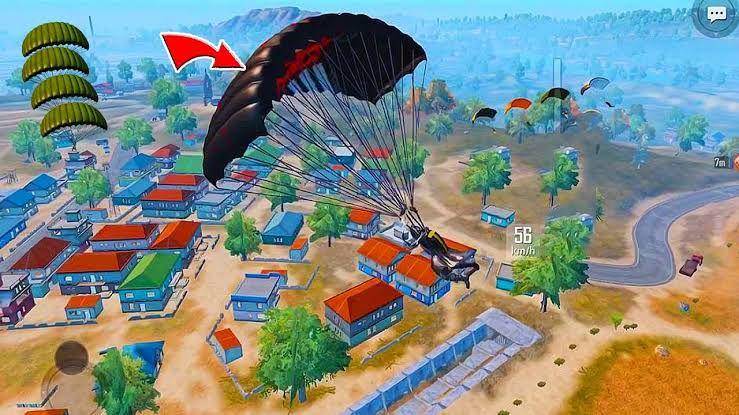 puluhan pemain mendarat di Pochinki (dok. Tencent Games/PUBG Mobile)