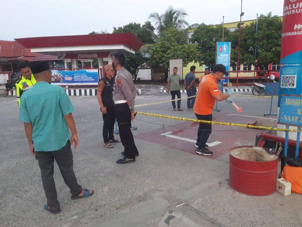 TKP penabrakan sopir SPBU di Indralaya Ogan Ilir (Dok: istimewa)