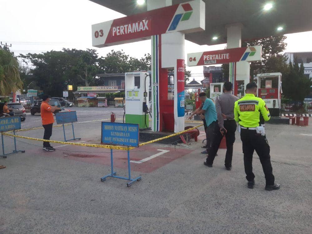 TKP penabrakan sopir SPBU di Indralaya Ogan Ilir (Dok: istimewa)