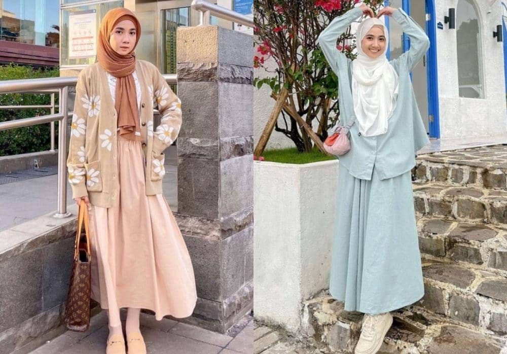 10 Ide Outfit Hijab Nuansa Pastel ala Richa Eltika Ulhaq, Vibes Girly
