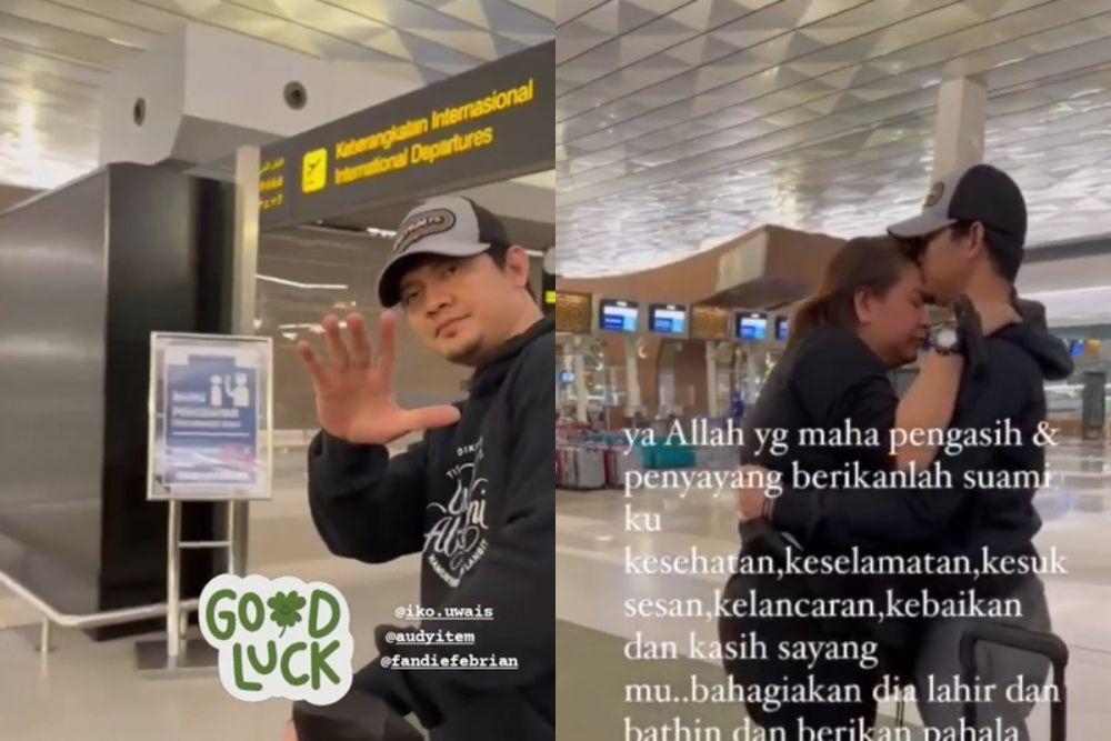 9 Momen Audy Item Melepas Kepergian Iko Uwais Syuting ke Luar Negeri