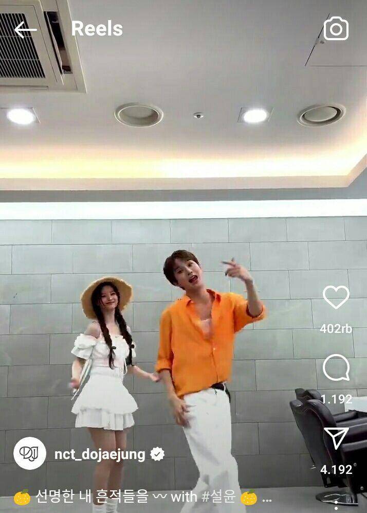 Jungwoo NCT NCT DOJAEJUNG bersama Sullyoon NMIXX untuk Perfume Challenge (instagram.com/nct_dojaejung)