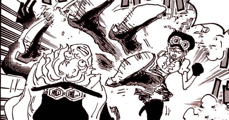 Adegan Koala menendang Sabo. (mangaplus.shueisha.co.jp/One Piece)