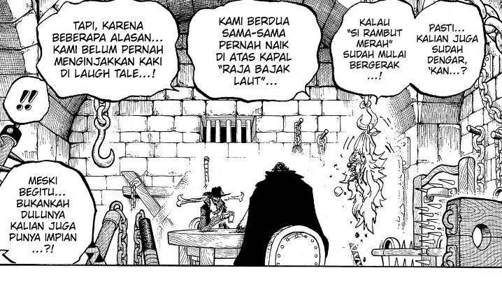 Buggy mengaku bahwa dirinya tidak pernah ke Laugh Tale. (dok. Shueisha/One Piece)
