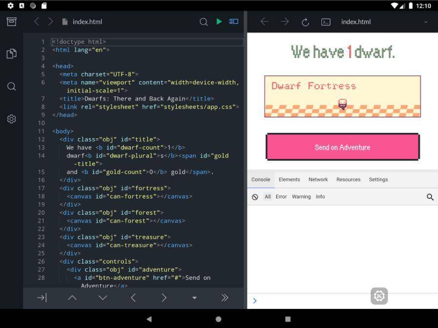 Spck Code Editor (play.google.com/store/apps/details?id=io.spck&hl=en_IN)