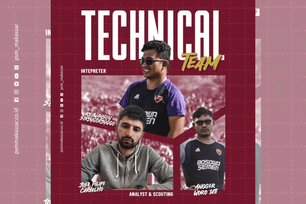 Para anggota technical team PSM Makassar untuk musim 2023-24. (Instagram.com/psm_makassar)