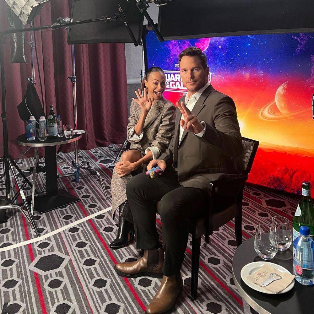 potret kebersamaan pemain Guardians of the Galaxy Vol.3 (instagram.com/zoesaldana)
