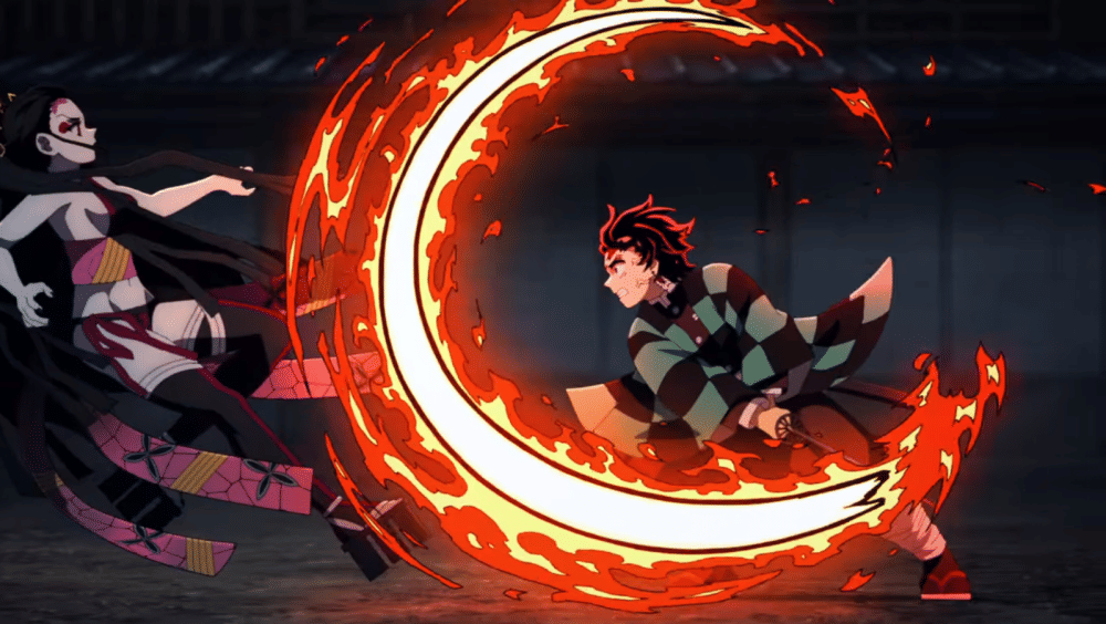 Teknik Pernapasan Matahari - Enbu Flame Dance (dok. Ufotable/ Kimetsu no Yaiba)