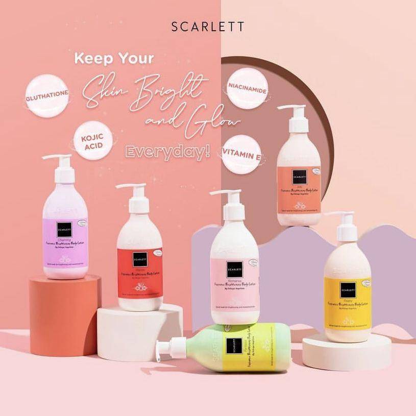 Rangkaian produk hand and body lotion Scarlett Whitening. (Instagram @scarlett_whitening)