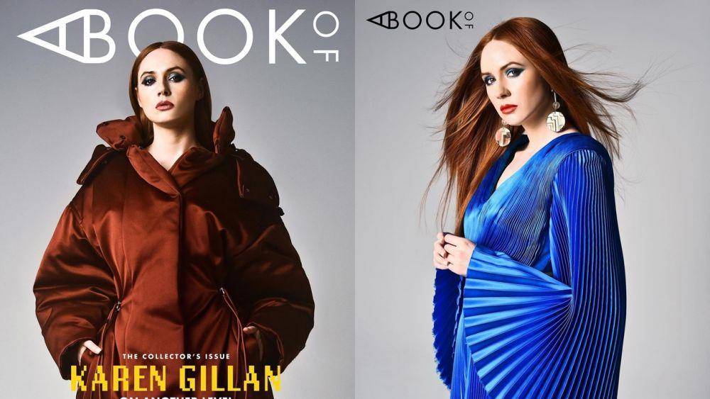 Karen Gillan saat pemotretan sampul majalah A Book Of (instagram.com/karengillan)