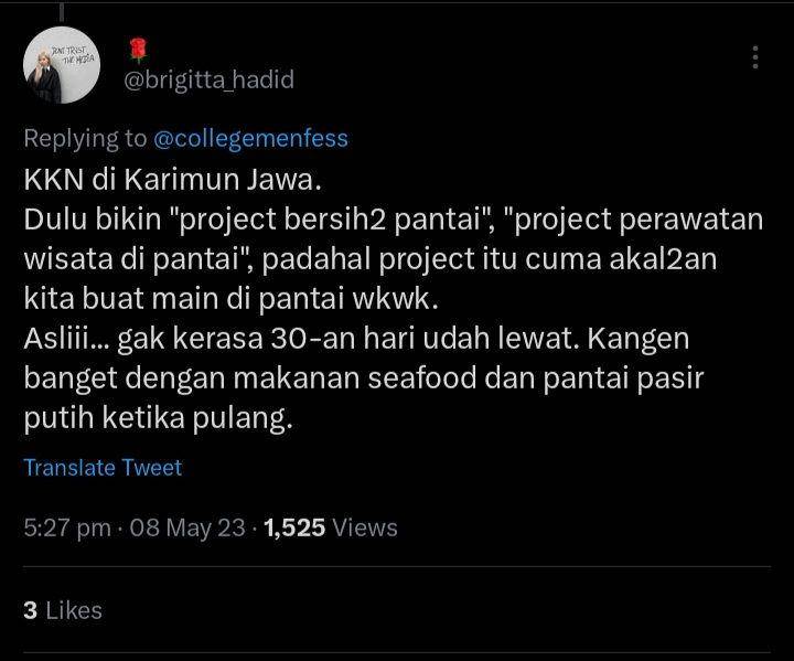 momen berkesan saat kkn (twitter.com/ @brigitta_hadid)