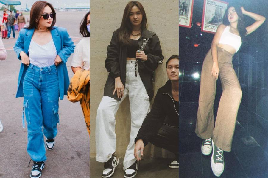 Mix and match long pants ala Mahalini (instagram.com/mahaliniraharja dan instagram.com/rizkyfbian)