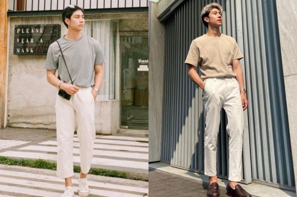 10 Ide Outfit Minimalis dengan Item Polos ala Aktor Mond Tanutchai