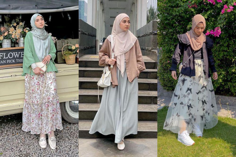 inspirasi outfit girly dengan rok ala Richa Etika (instagram.com/richaeu)